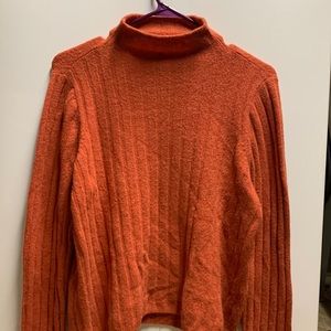 Orange Mock Neck Sweater